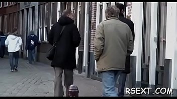 Horny Old Boy Takes A Tour In Amsterdam's Redlight District free video