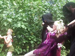 A Curious Blonde Fairy Gets Banged By A Bunch Of Demons In The Garden free video