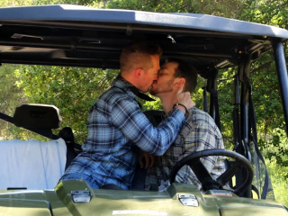 Stud Gays Blowjob And Anal On The Farm On The Tractor free video